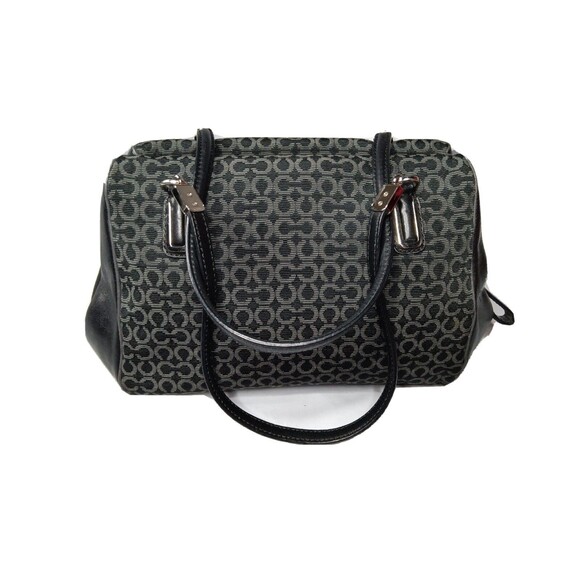 Vintage Coach Madison Op Art Handbag #25215 Grey~Black Canvas Leather Trim - Picture 5 of 11